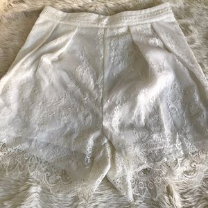 High waisted lace shorts